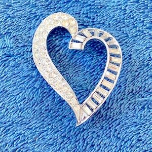 Rhinestone heart brooch